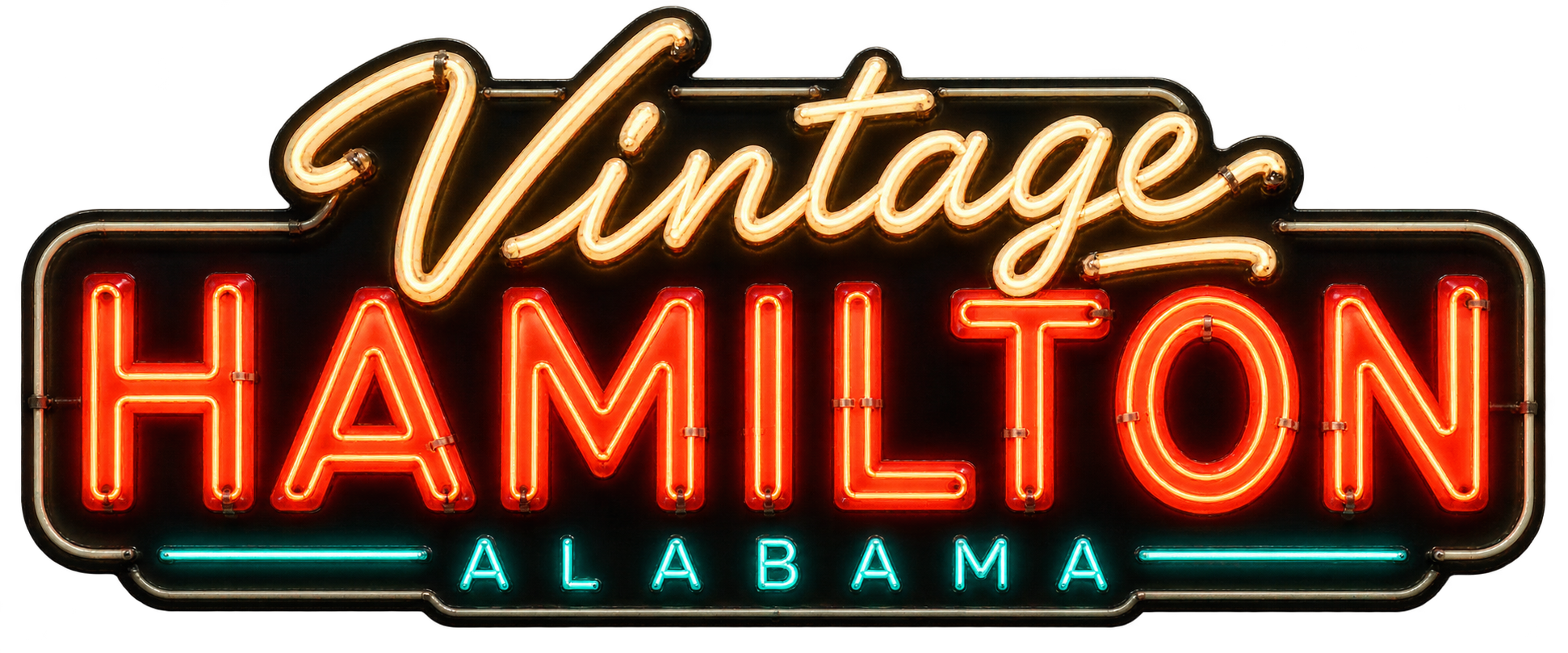 Vintage Hamilton, Alabama neon sign
